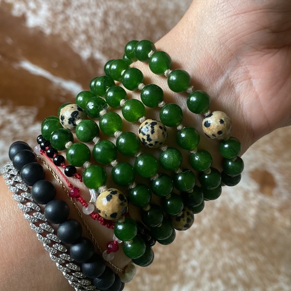 Handmade MoonlightOak Jade and Dalmatian Necklace - Picture 10 of 14